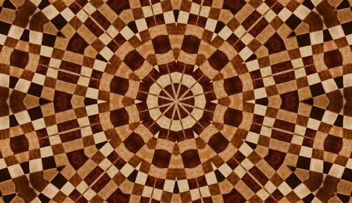 Egzotyczna mozaika w kolorach brązów, ugrów i żółcieni