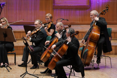 zdjęcie kameralistów capelli bydgostiensis na estradzie filharmonii