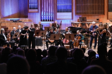 dużo muzyków na estradzie, grają na różnych instrumentach