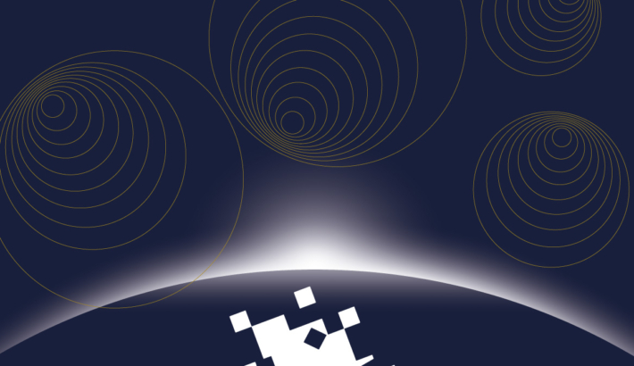 Złote kręgi unoszą się nad horyzontem