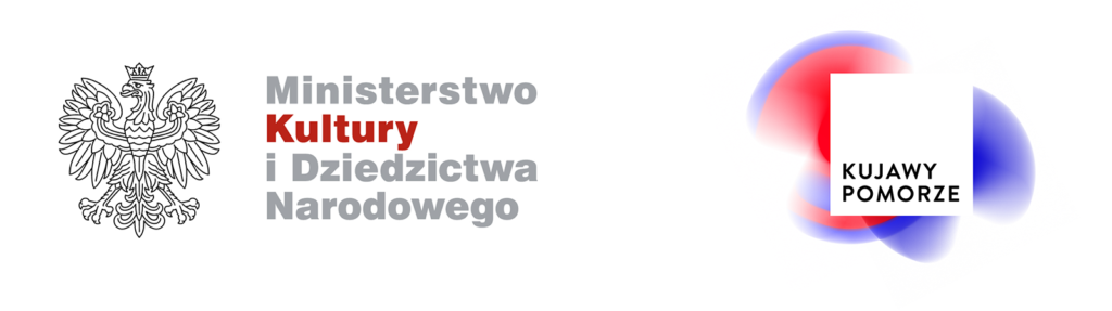Logo dofinansowania, orzeł w koronie z napisem, wirujące kręgi z napisem