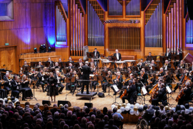 zdjęcie Orkiestry Symfonicznej FP na estradzie podczas koncertu karnawałowego