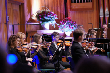 zdjęcie skrzypków Orkiestry Symfonicznej FP